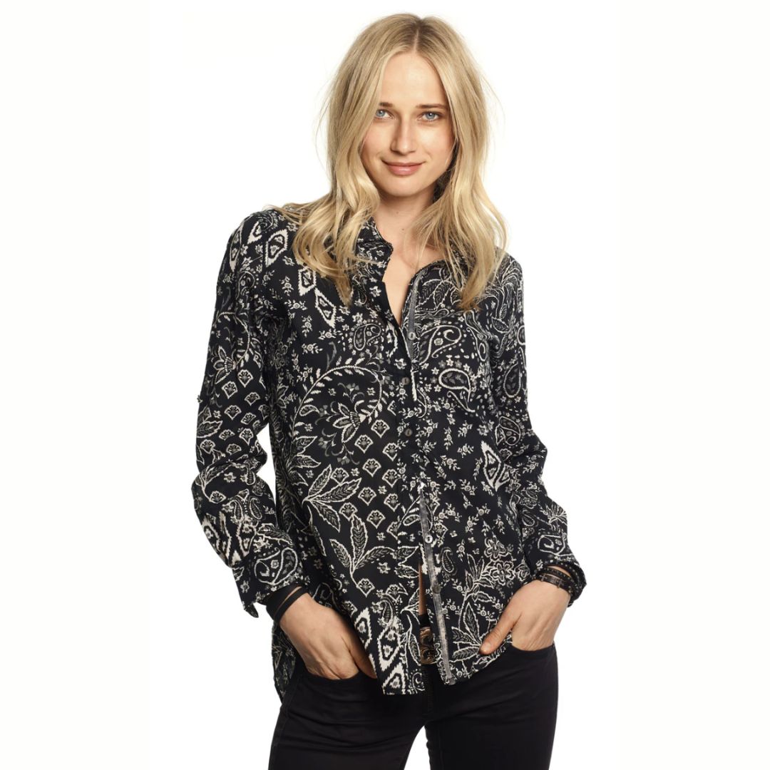 Cino Indonesia Boyfriend Shirt - Black | Malvern Saddlery