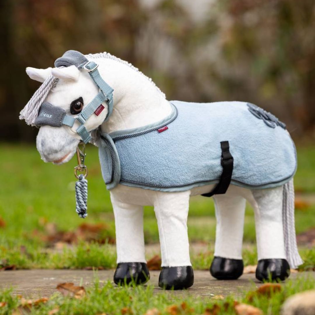 LeMieux Toy Pony - "Coco" - hunter pony, shown with Glacier dress cooler & vogue halter | Malvern Saddlery