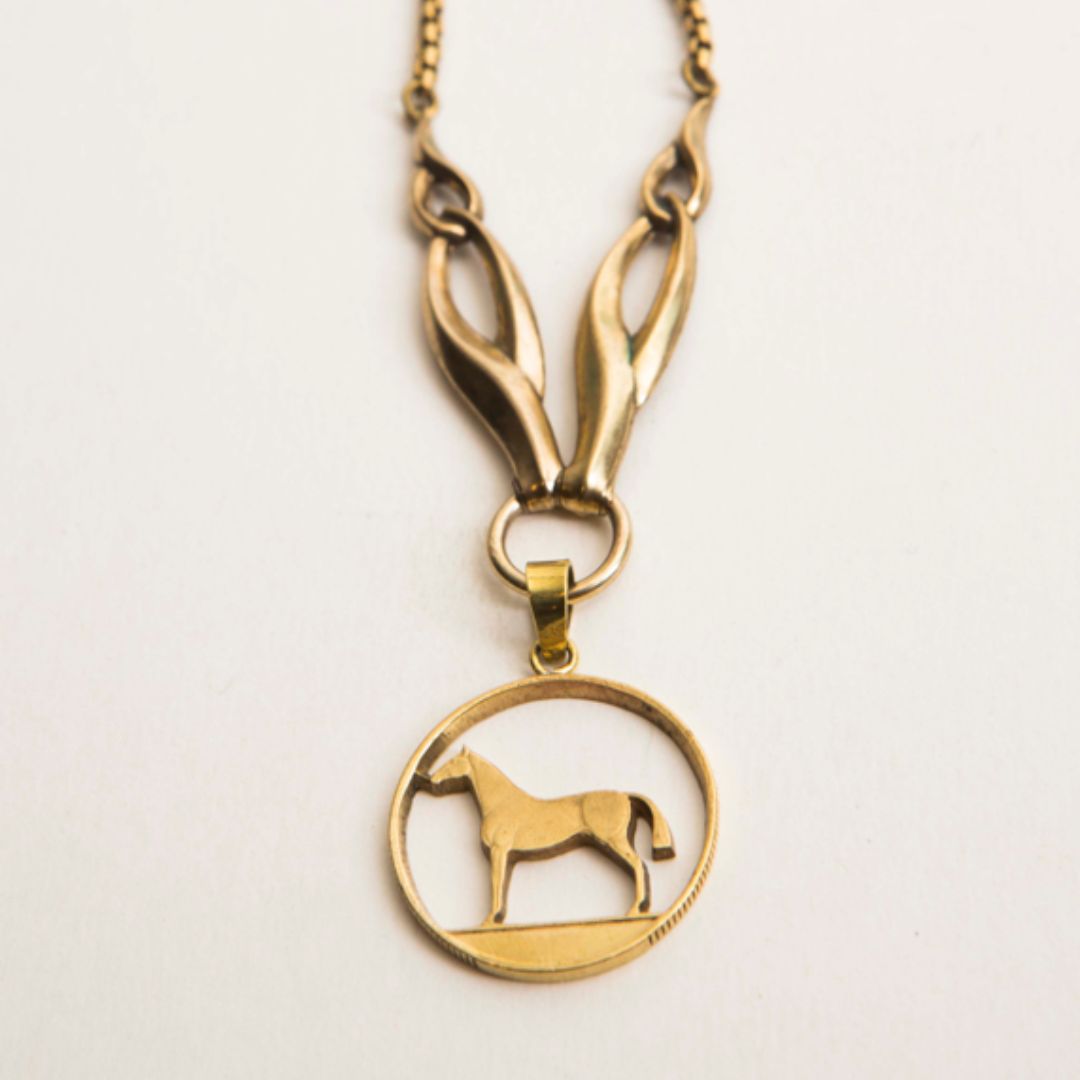 Mark Edge Horse Silhouette Irish Coin Necklace | Malvern Saddlery