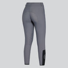 Cavalleria Toscana Perforated Knee Grip Jumping Breeches - Gray; back view | Malvern Saddlery