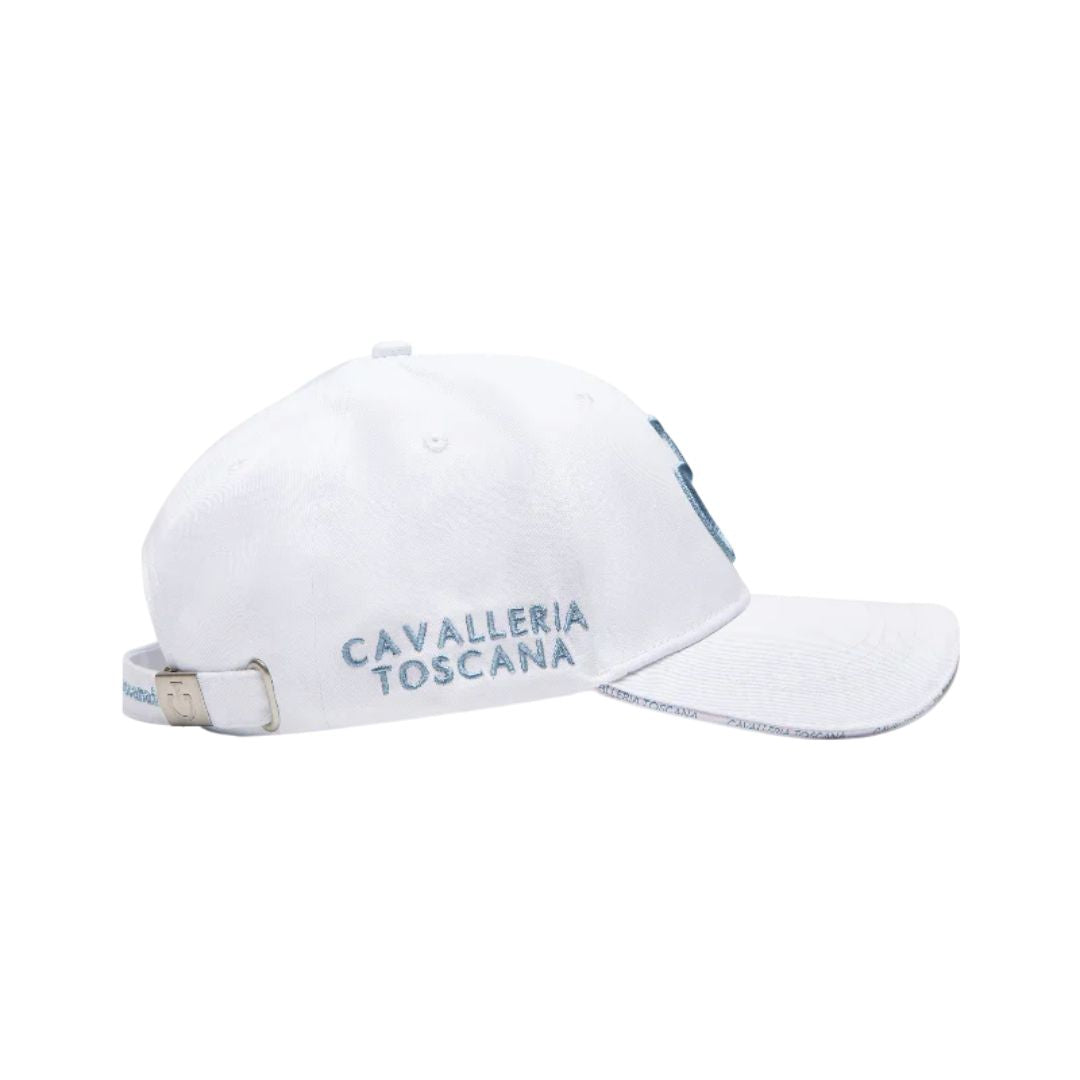 Cavalleria Toscana  Cotton Baseball Cap, White/Blue | Malvern Saddlery