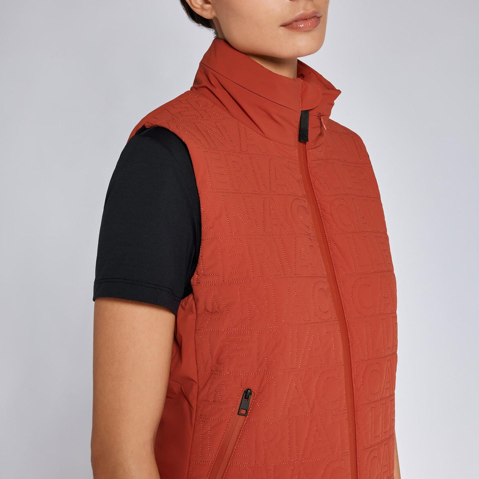 Cavalleria Toscana Women's Lightweight Vest - Earthenware, detail | Malvern Saddlery