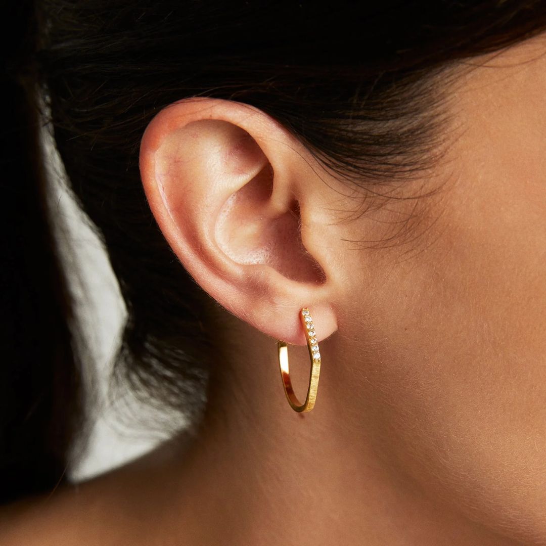 Dean Davidson Small Spire Hoop Earrings - Gold | Malvern Sadlery