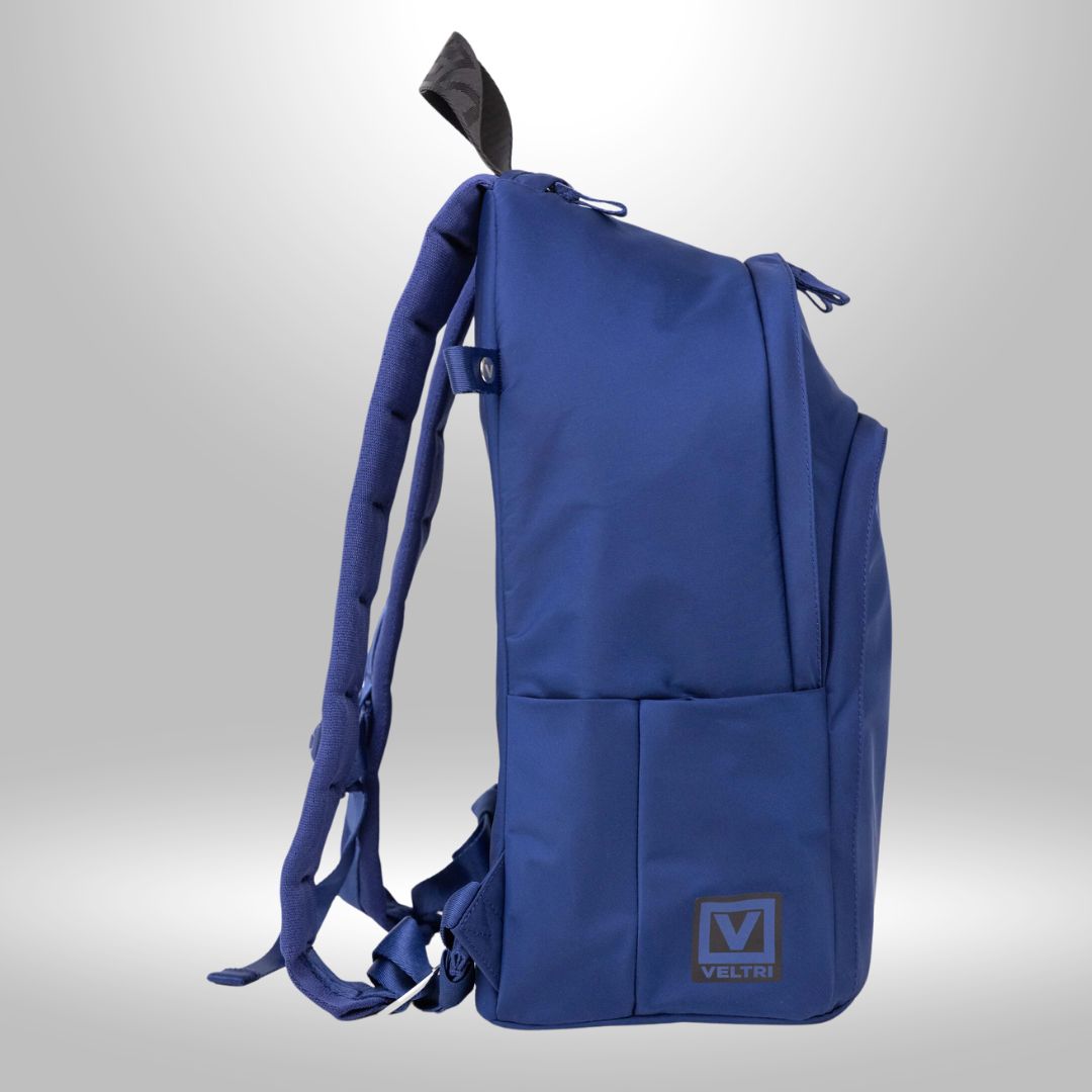 Veltri Sports Delaire Backpack - blue, side view | Malvern Saddlery