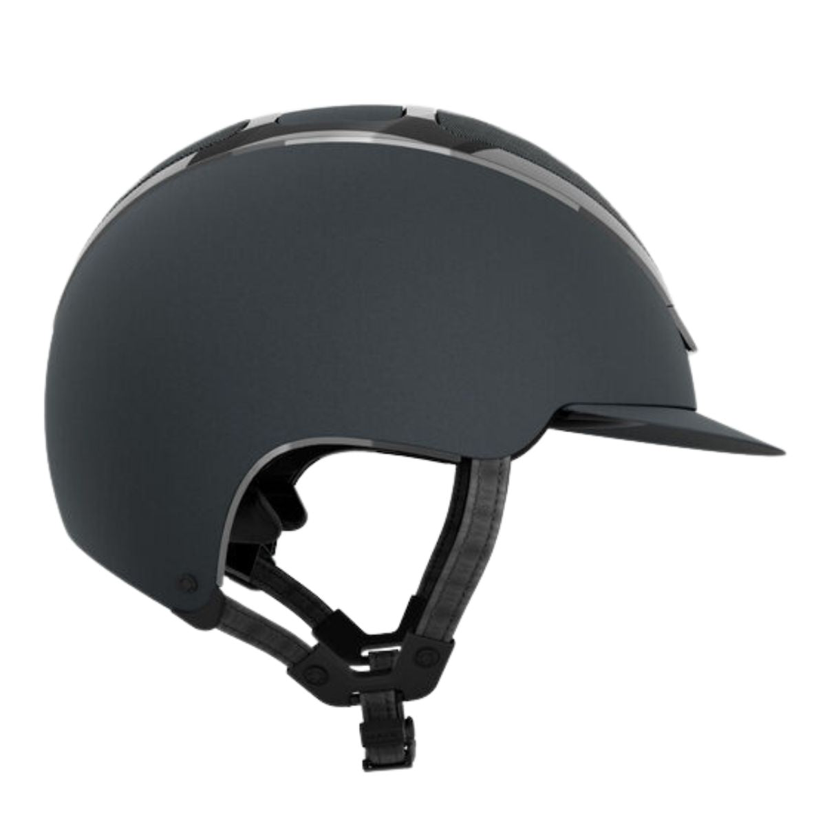 Kask Dogma Chrome Equestrian Helmet - Anthracite Gray; side view on white background | Malvern Saddlery