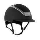 Kask Dogma Chrome Equestrian Helmet - Black Matte with Silver Frame; on white background | Malvern Saddlery