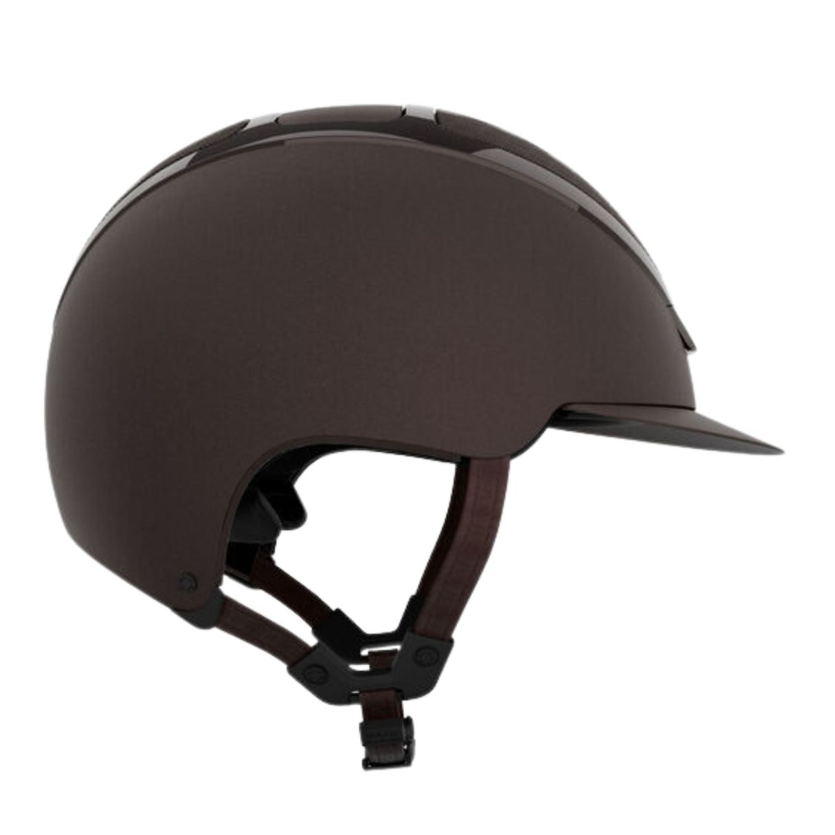 Kask Dogma Chrome Equestrian Helmet - Brown; side view on white background | Malvern Saddlery
