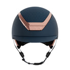 Kask Dogma Chrome Equestrian Helmet - Navy Matte with Rose Gold Frame;  front view on white background | Standard Brim English Riding Helmets | Malvern Saddlery