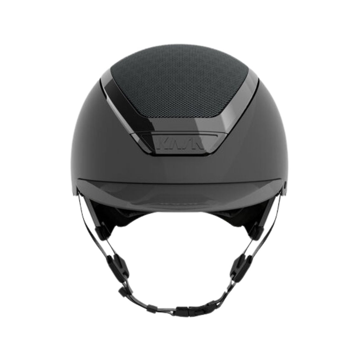 Kask Equestrian Dogma Pure Shine Helmet - Anthracite Gray; front view on white background | Standard Brim Helmets | Malvern Saddlery