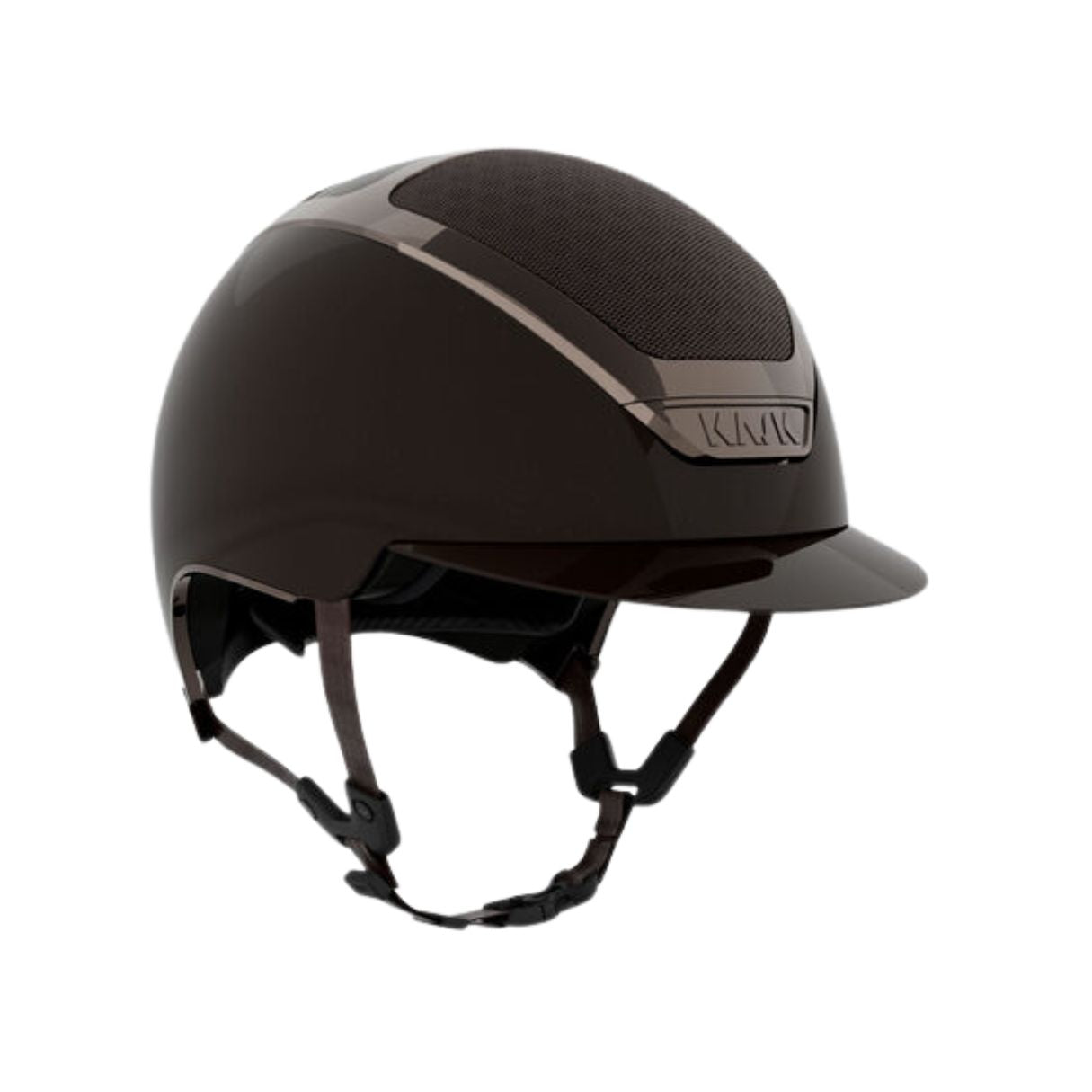 Kask Equestrian Dogma Pure Shine Helmet - Espresso Brown; on white background | Standard Brim Helmets | Malvern Saddlery