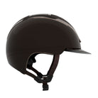Kask Equestrian Dogma Pure Shine Helmet - Espresso Brown; side view on white background | Standard Brim Helmets | Malvern Saddlery