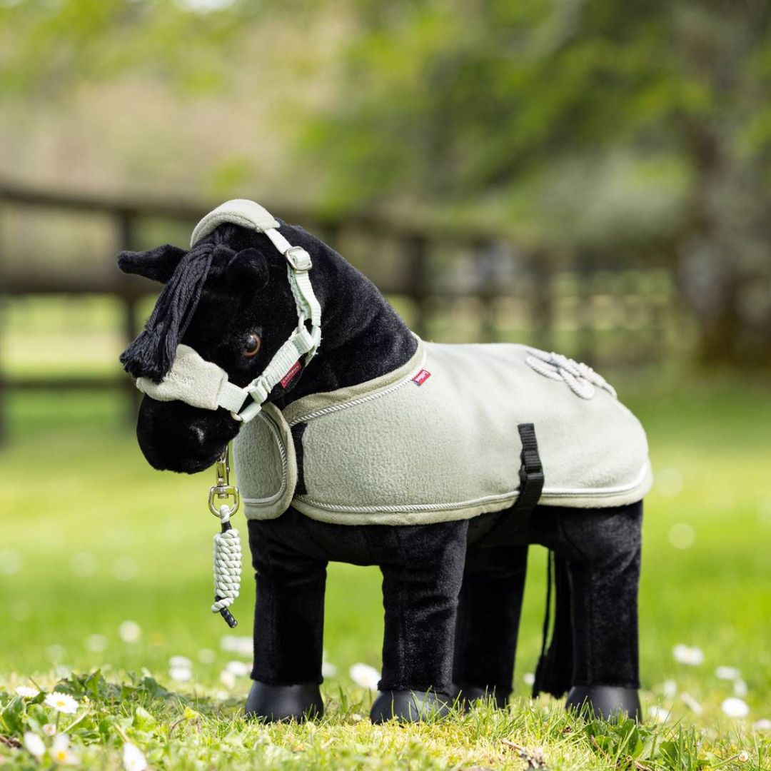 LeMieux Toy Pony Fleece Dress Cooler - Fern, shown on 'Skye' with matching halter | Malvern Saddlery