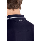 EGO7 Men's Air Polo Shirt - Navy, collar close-up | Malvern Saddlery