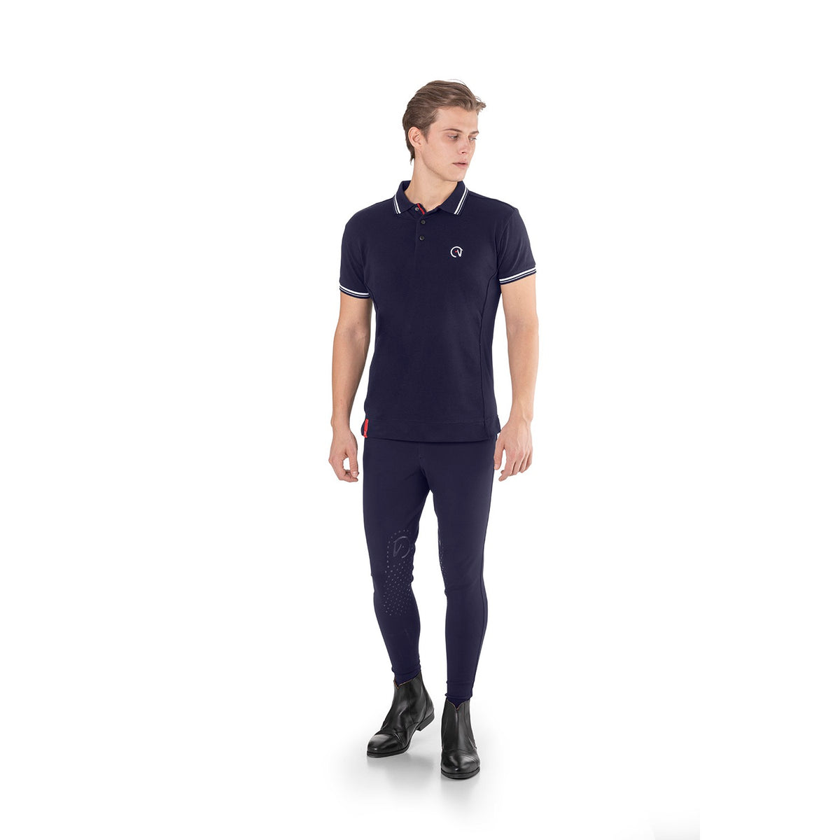 EGO7 Men's Air Polo Shirt - Navy, side | Malvern Saddlery
