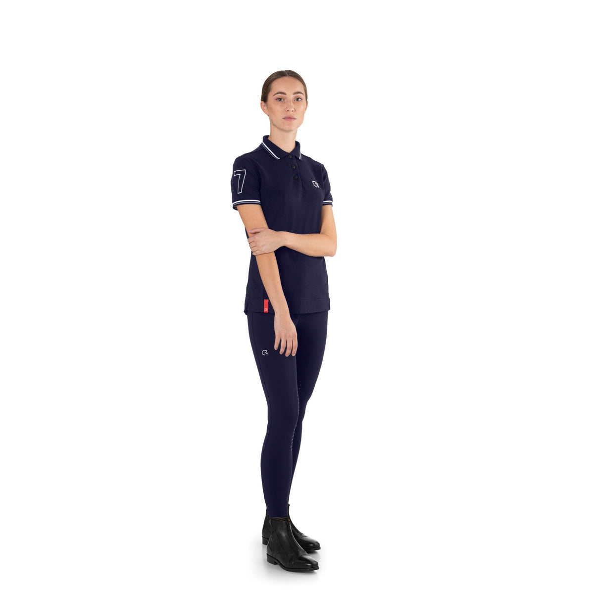 EGO7 Women's Air Polo Shirt - Navy, side | Malvern Saddlery