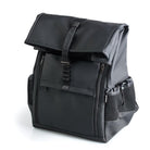 EGO7 Axel equestrian backpack in black with roll-top closure and side mesh pockets