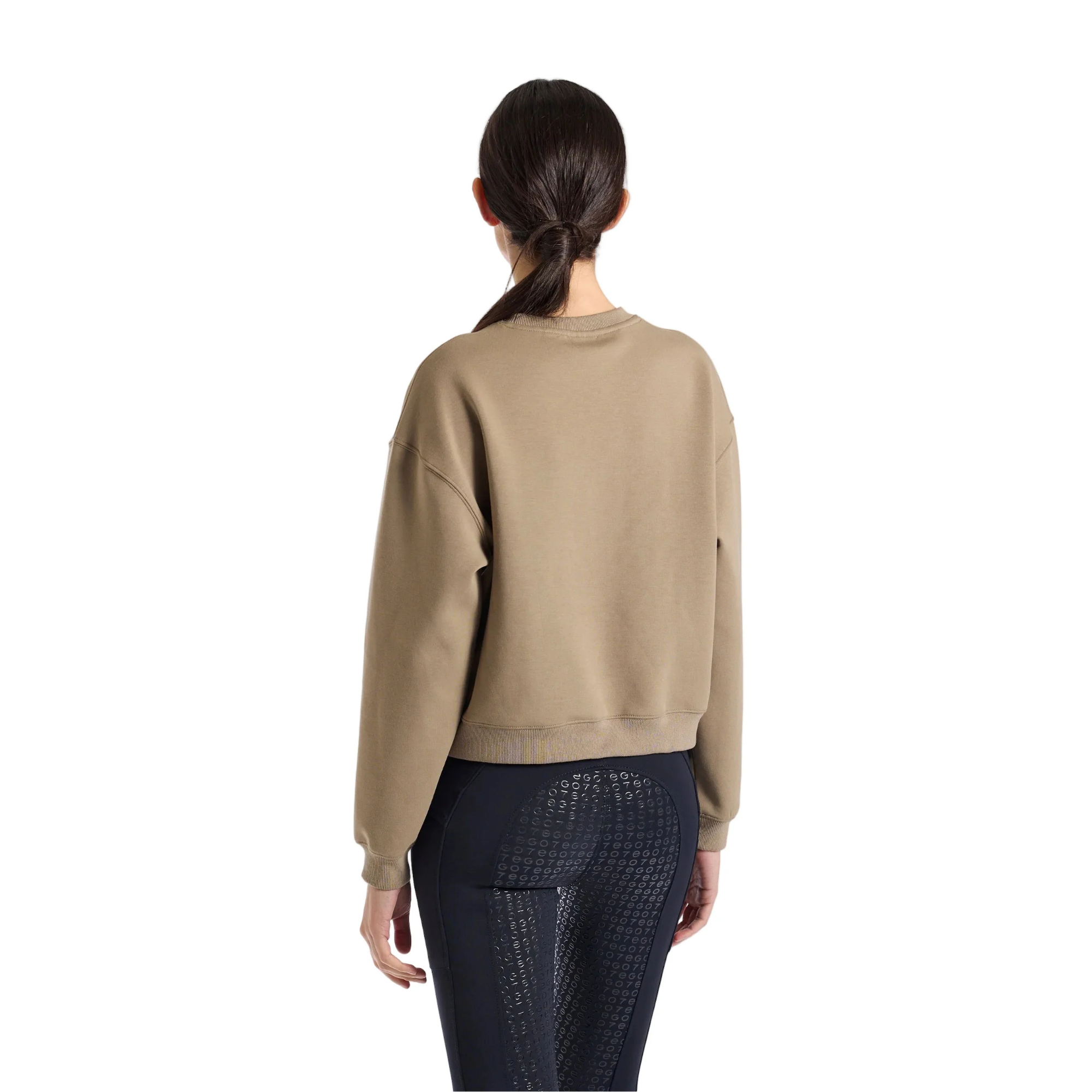 EGO7 women's cropped sweatshirt in Turtle Dove back view