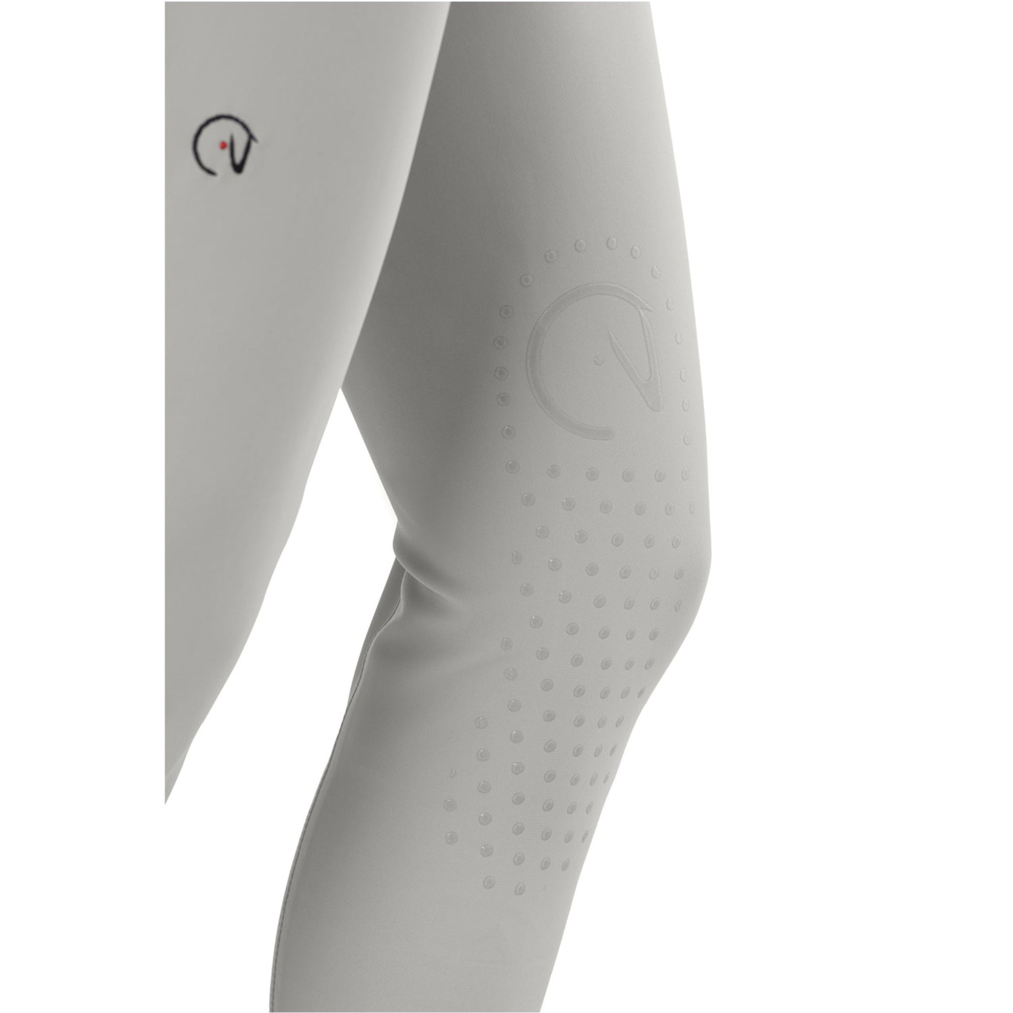 EGO7 Jumping EJ Men's Knee Grip Breeches in Ice Gray - Knee Grip Detail