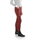 Side view of EGO7 EJ Women's Knee Grip Jumping Breeches in Brick.