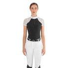 EGO7 Florentine MC women's short sleeve lace show shirt in black front view
