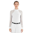 EGO7 Florentine ML women’s long sleeve lace show shirt in white front view