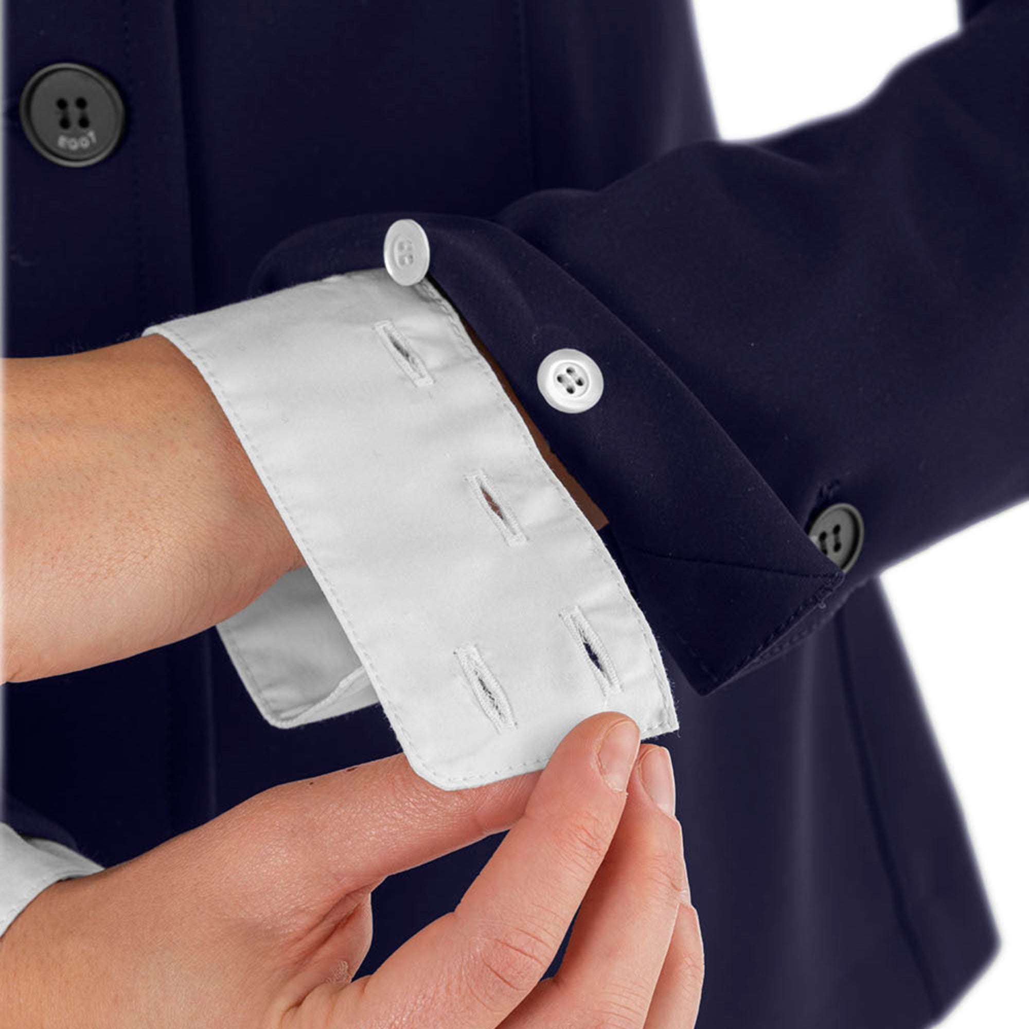 EGO7 Hunter women's show jacket detachable white cuff detail