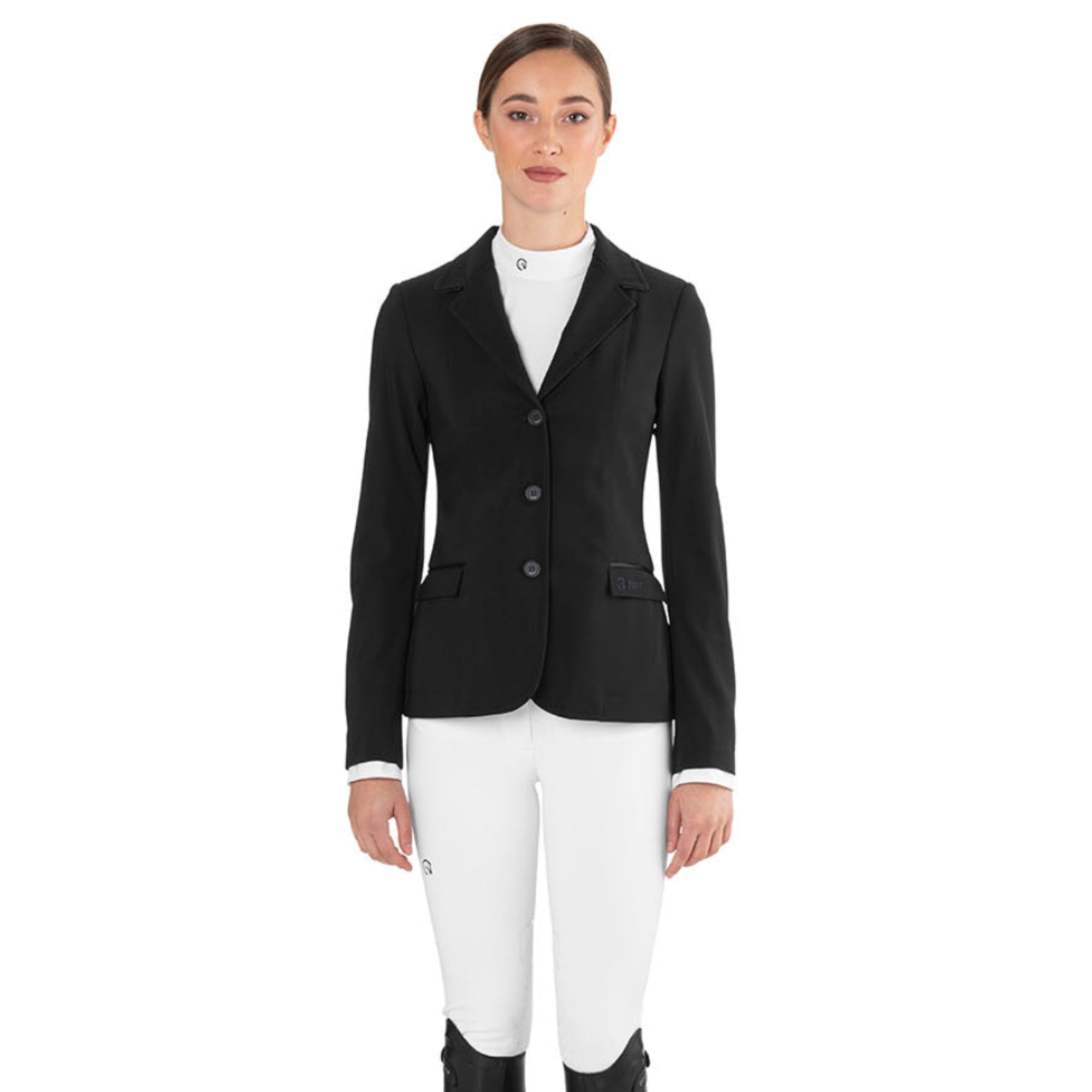 EGO7 Hunter women's black equestrian show jacket front view