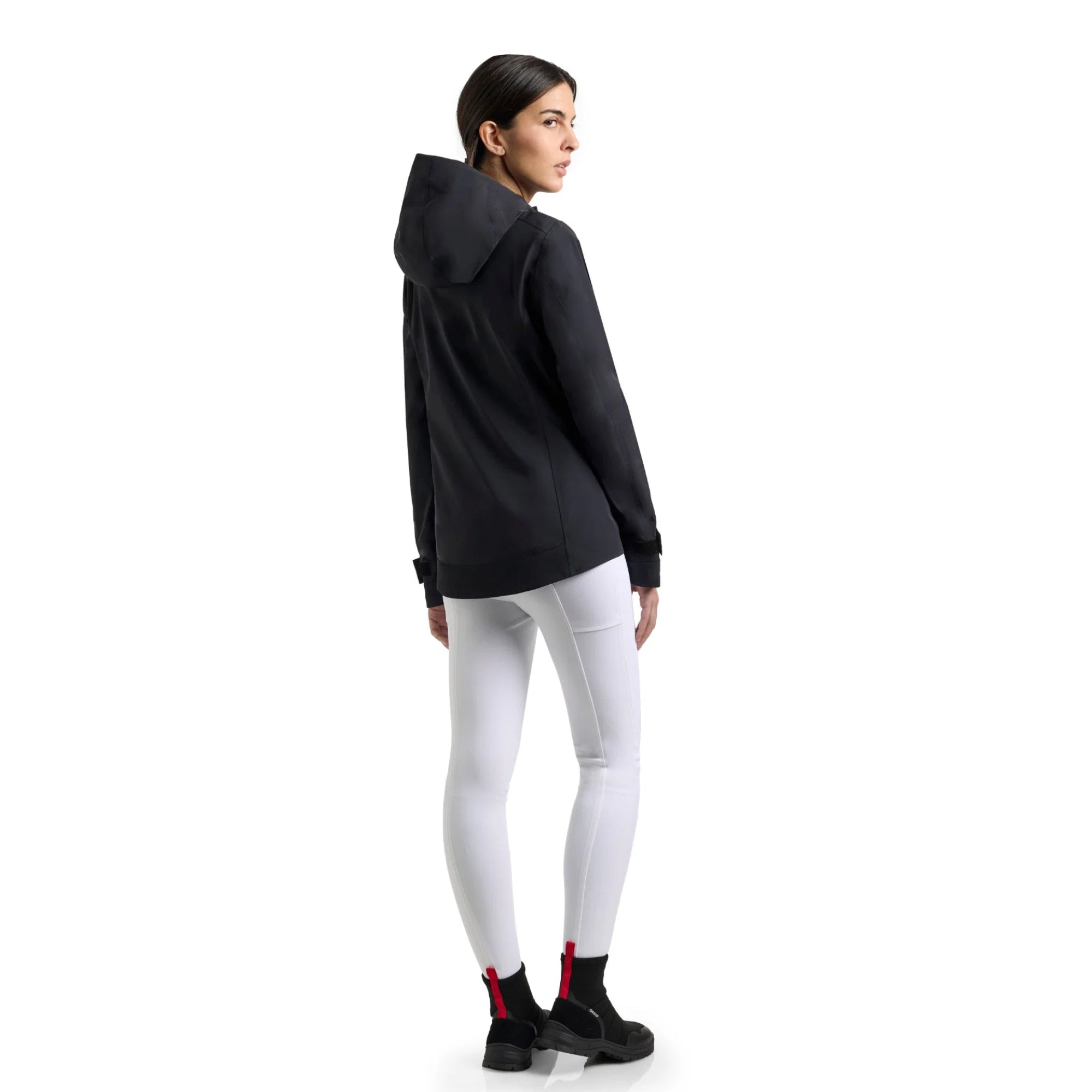 EGO7 Iris Women's Waterproof Jacket in Black, back view
