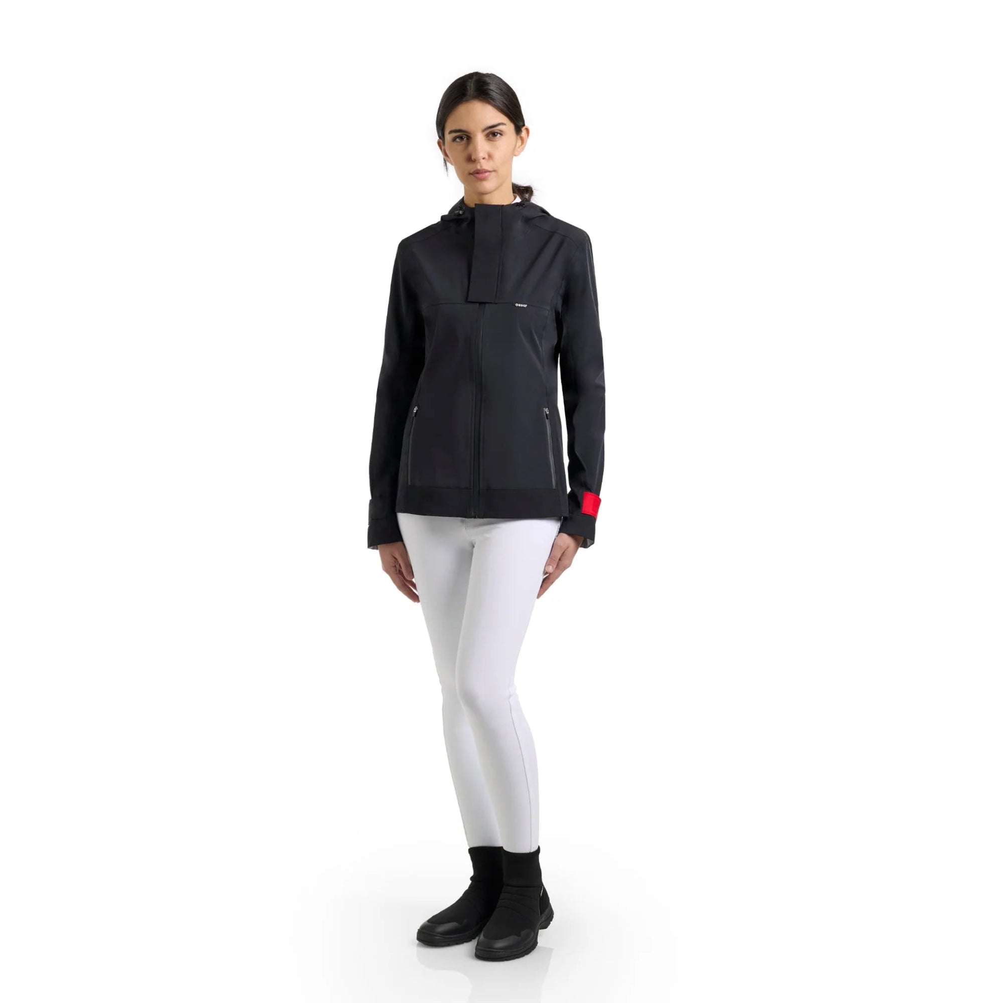 EGO7 Iris Women's Waterproof Jacket in Black, front view