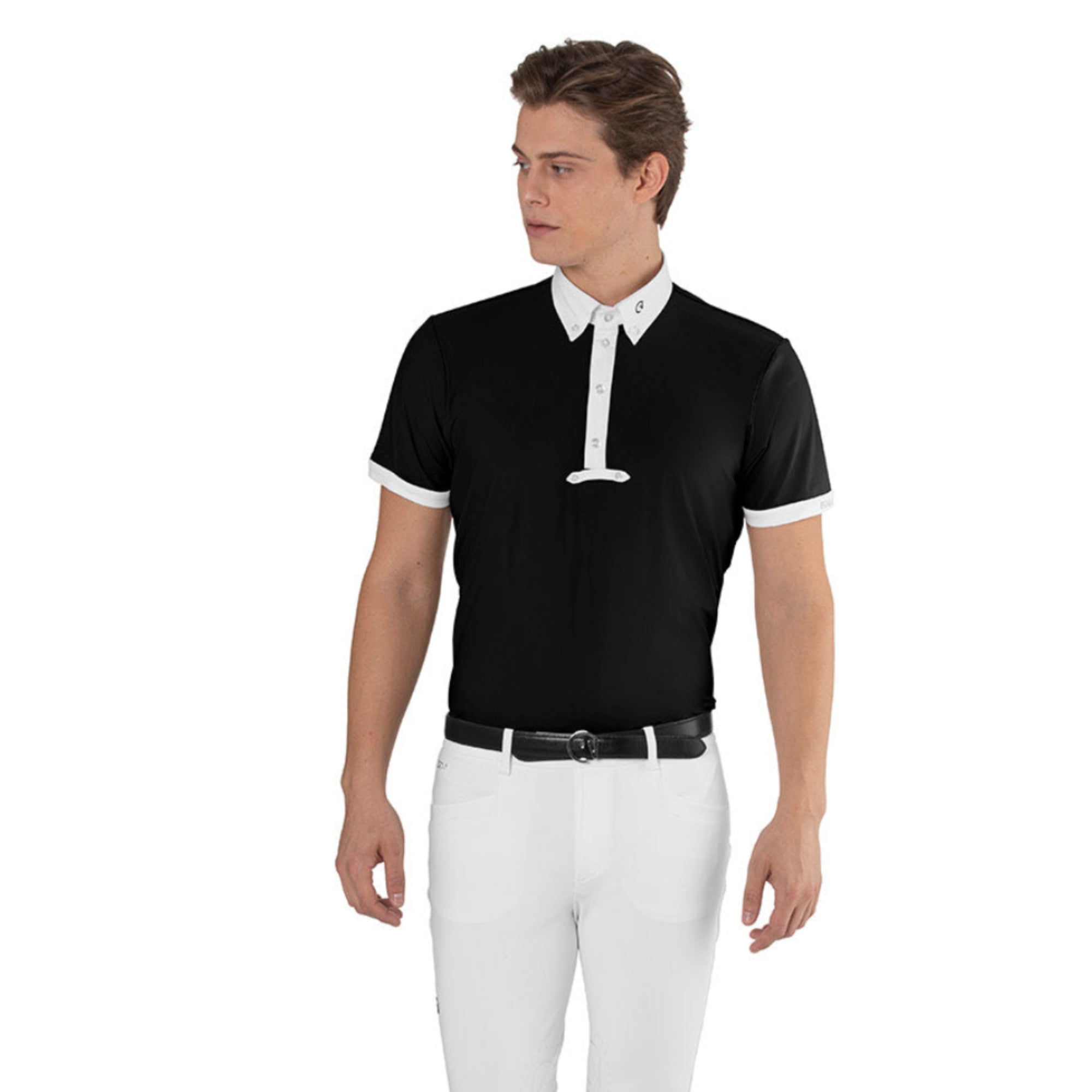 EGO7 MC men's short sleeve show shirt in black front view