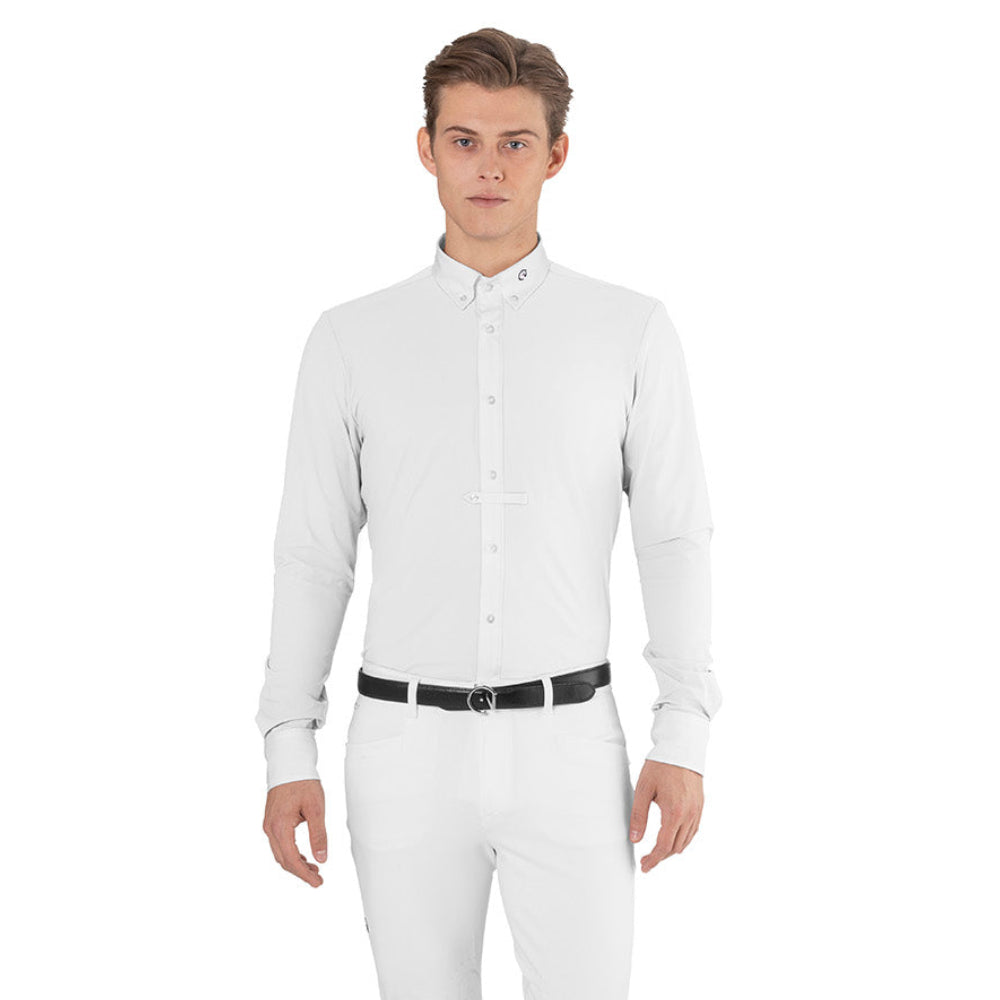 EGO7 ML men's long sleeve show shirt in white front view
