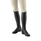 EGO7 Orion black leather equestrian riding boots worn with breeches three-quarter front view showing lace-up ankles