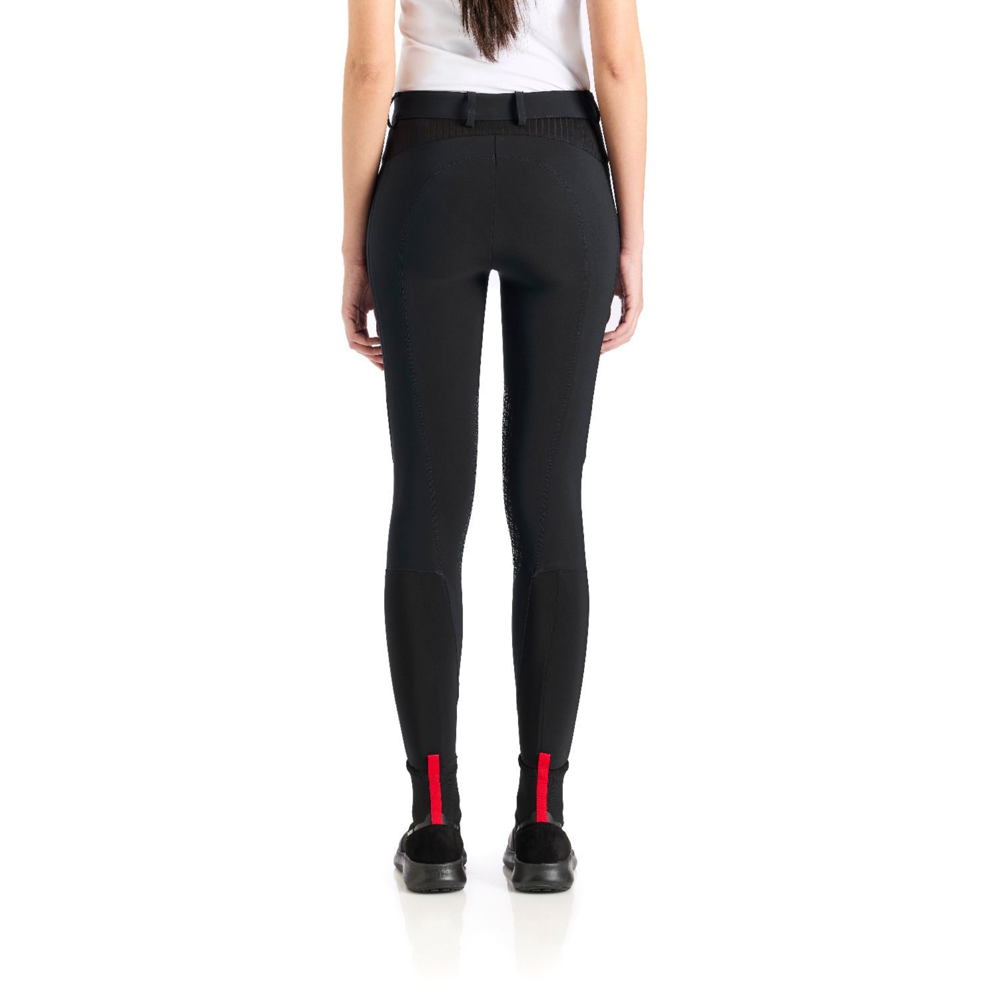 EGO7 Ribbed Women's Knee Grip Jumping Breeches in Black back view