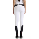 EGO7 women's ribbed knee grip jumping breeches in White back view
