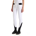EGO7 Ribbed Women's Knee Grip Jumping Breeches in White front view
