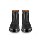 EGO7 Taurus black front-zip leather equestrian paddock boots, front view