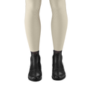 EGO7 Taurus black leather equestrian paddock boots worn with riding breeches, front view