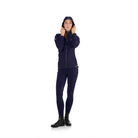 EGO7 Women's Hoodie Jacket - Navy, hood up | Malvern Saddlery