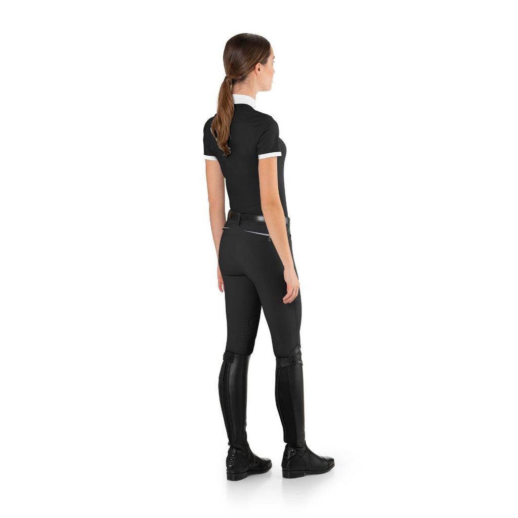 EGO7 Ladies Polo - Short Sleeve - Black, back view | Malvern Saddlery