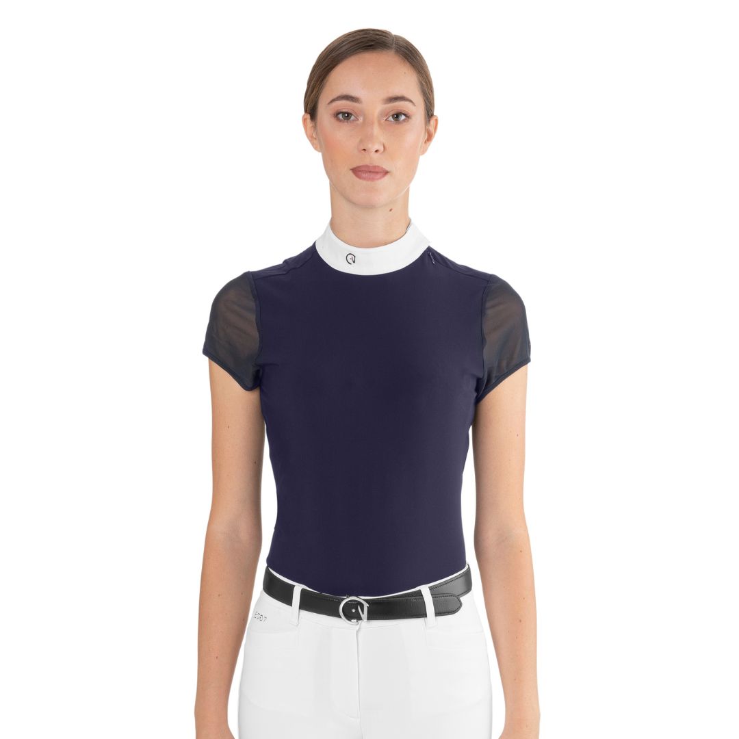 Ego7 Rita Ladies Riding Short Sleeve Competition Shirt - Navy | Malvern Saddlery