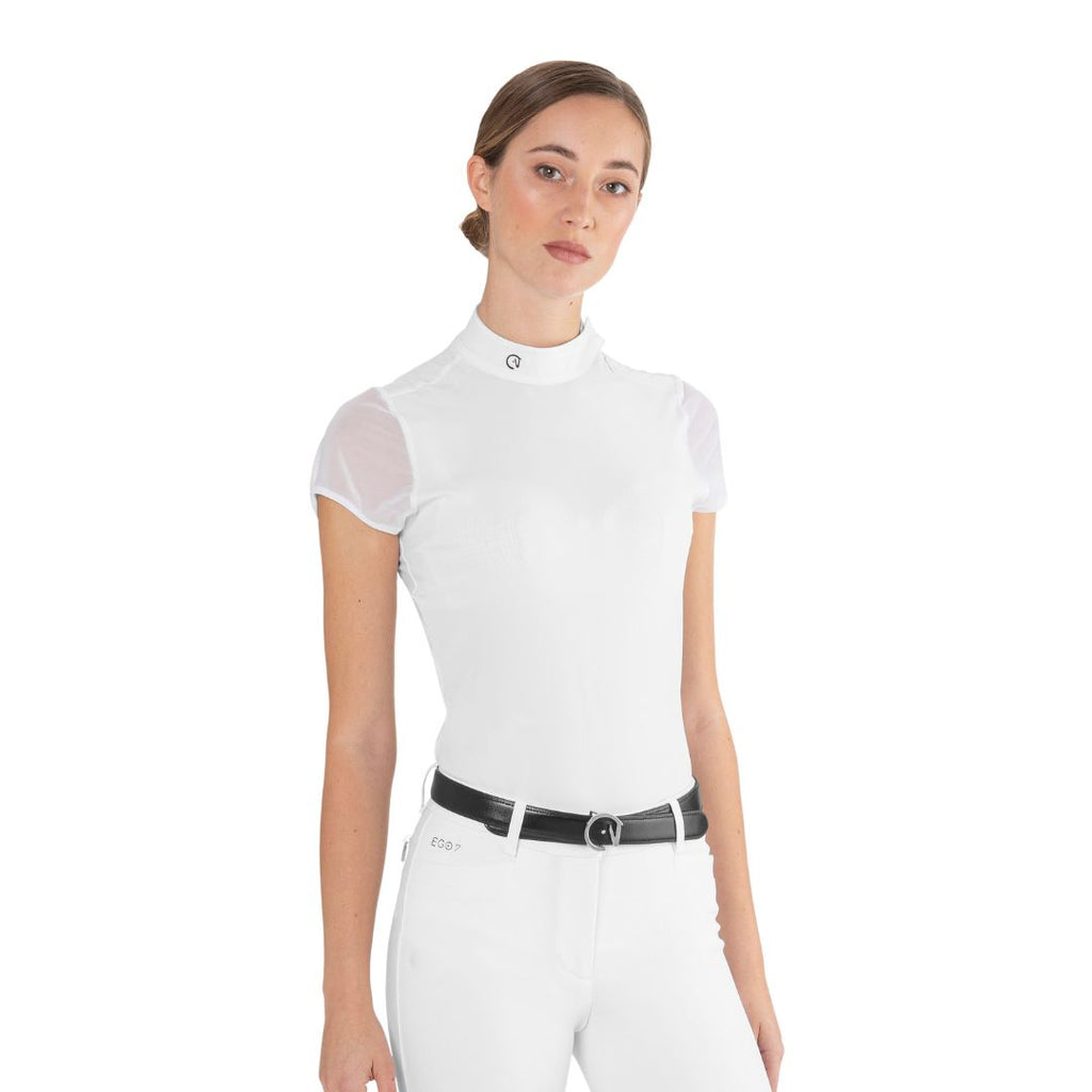 Ego7 Rita Ladies Riding Short Sleeve Competition Shirt - White | Malvern Saddlery