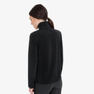 Equestro Women's High Neck Fleece 3/4 Zip Sweatshirt in Black back view