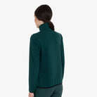 Equestro Women's High Neck Fleece 3/4 Zip Sweatshirt in Pine Grove back view