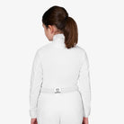 Equestro Girls' Long Sleeve Competition Polo in White back view