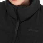 Equestro Women's High Collar Padded Vest in Black high collar close up