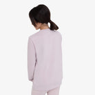 Equestro Kids' Unisex Crewneck Fleece Sweatshirt in Hushed Violet back view