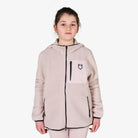 Equestro Kids' Unisex Teddy Fleece Zip Hoodie in Hushed Violet front view