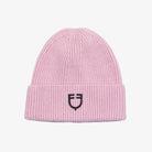 Equestro Unisex Knitted Wool Beanie in Hushed Violet front view