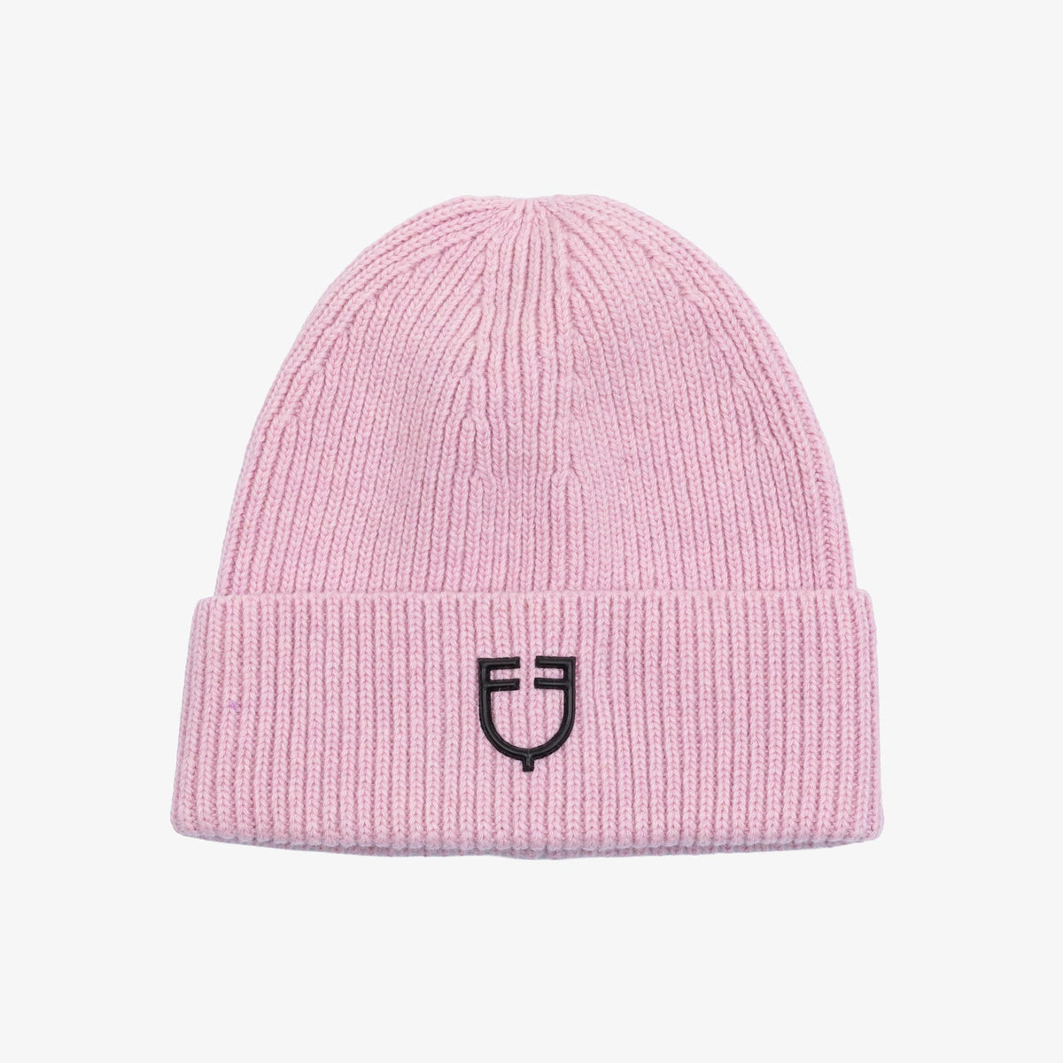 Equestro Unisex Knitted Wool Beanie in Hushed Violet front view