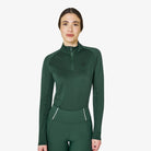 Equestro Women's Slim Fit Long Sleeve Base Layer in Pine Grove front view
